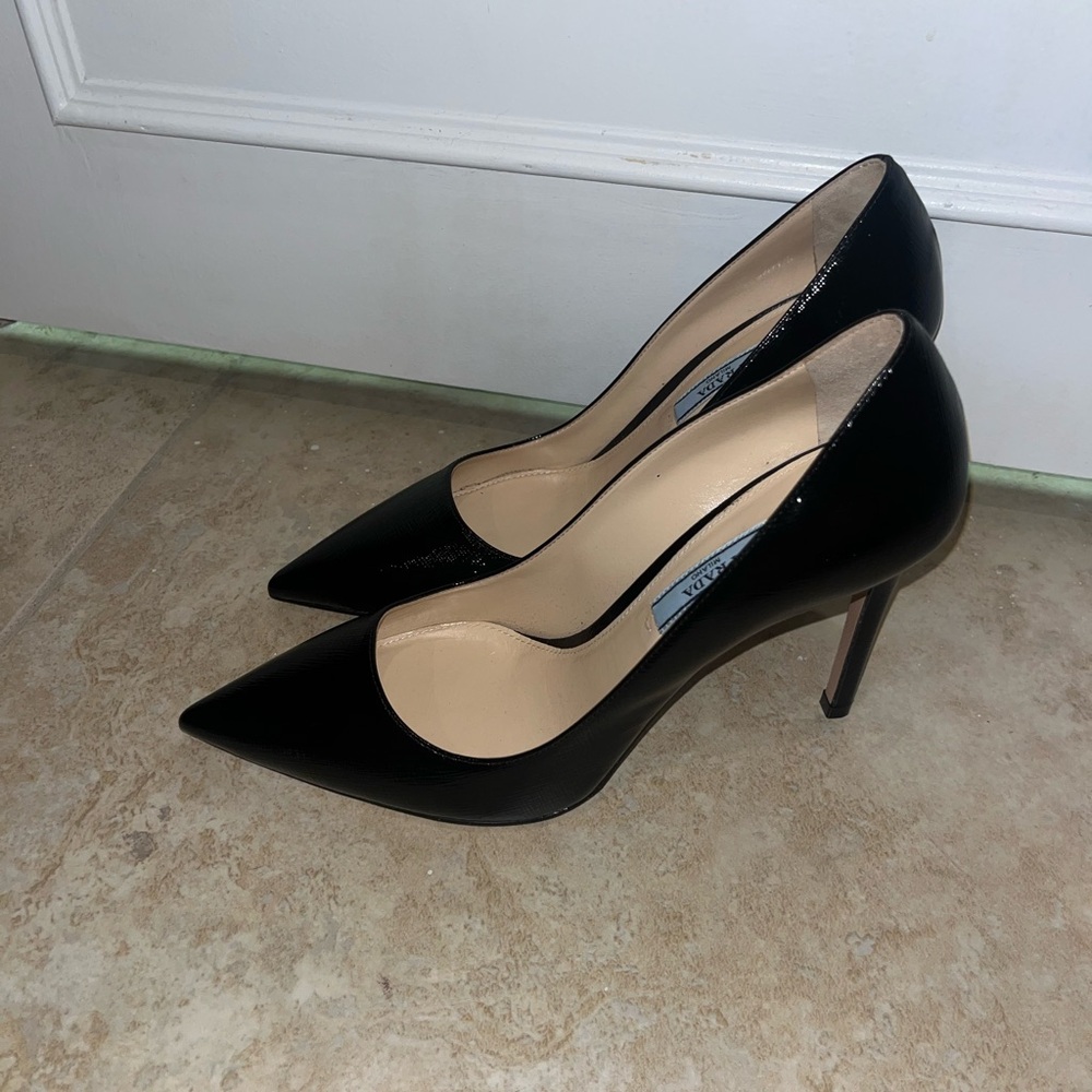 Prada Glossy Black Women's Heels - Picture 5 of 8